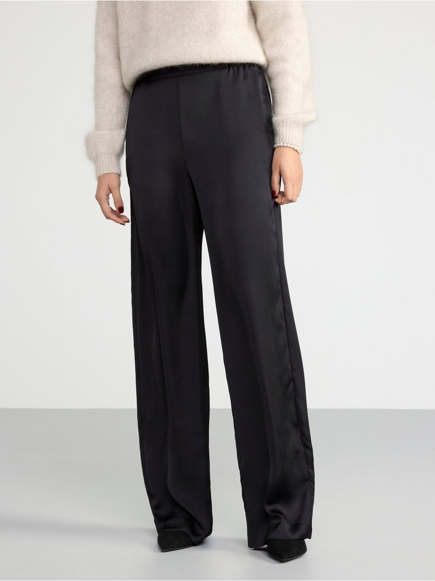 Straight satin trousers - 8465965-80