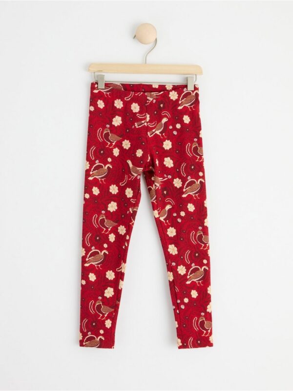 Leggings with birds and flowers - 8467252-7395
