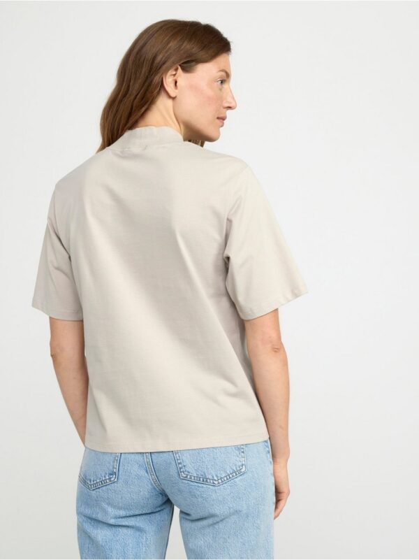 Short sleeve top with mock neck - 8468178-3448