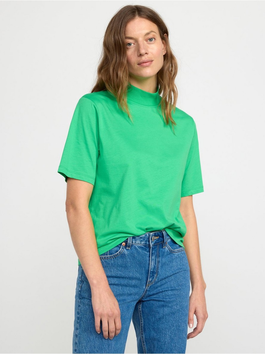 Short sleeve top with mock neck - 8468178-6859