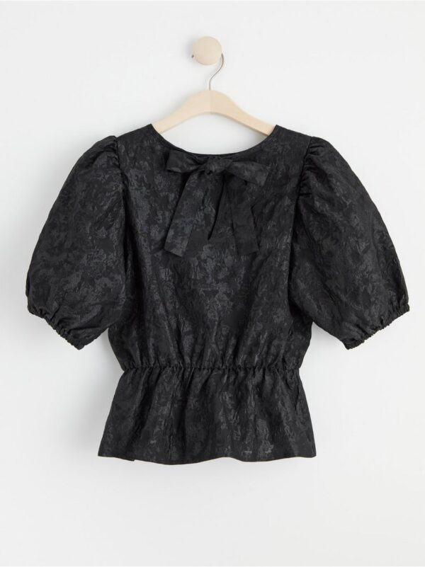 Puff sleeve jacquard blouse - 8469257-80