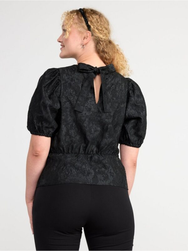 Puff sleeve jacquard blouse - 8469257-80