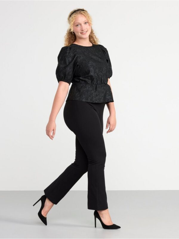 Puff sleeve jacquard blouse - 8469257-80