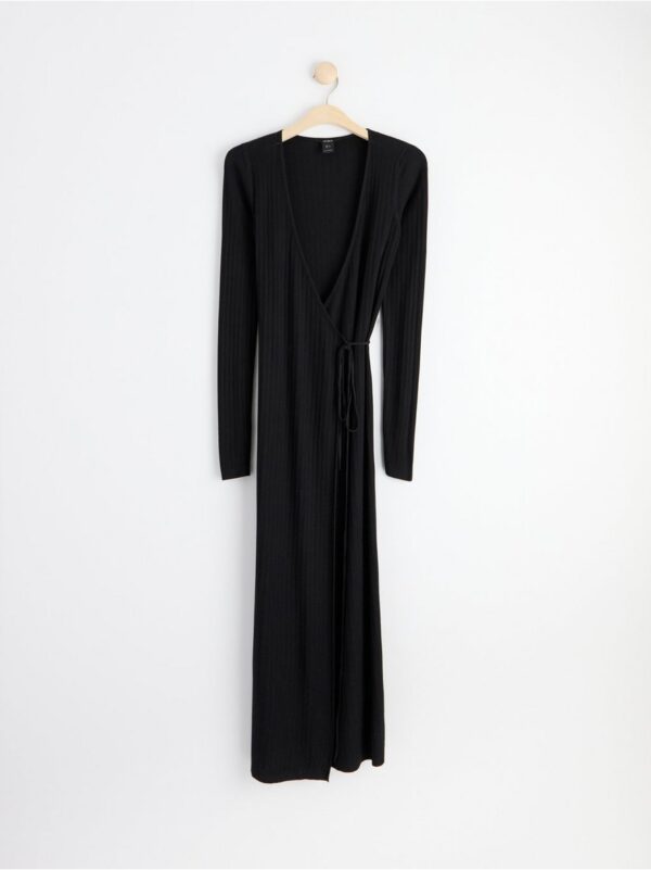 Long sleeve wrap dress - 8473897-80