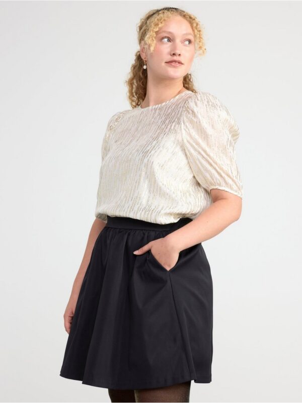 Puff sleeve top with glitter - 8483901-300