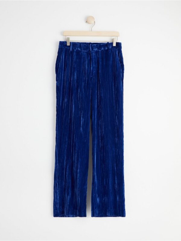 Straight velvet trousers with regular waist - 8484909-1967