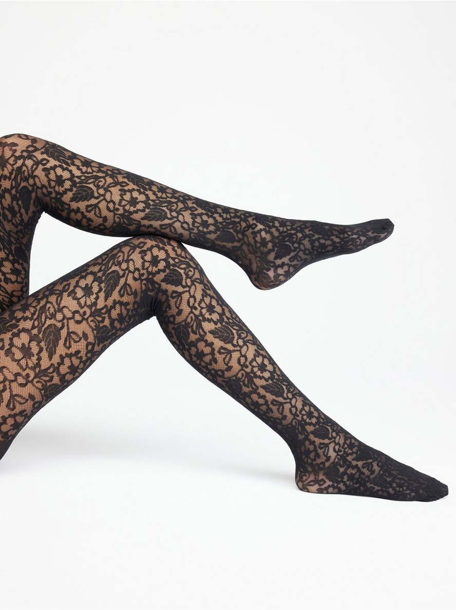 Hulahopke – Matt lace tights 30 denier