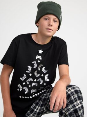 T-shirt with silver Christmas tree - 8488379-80
