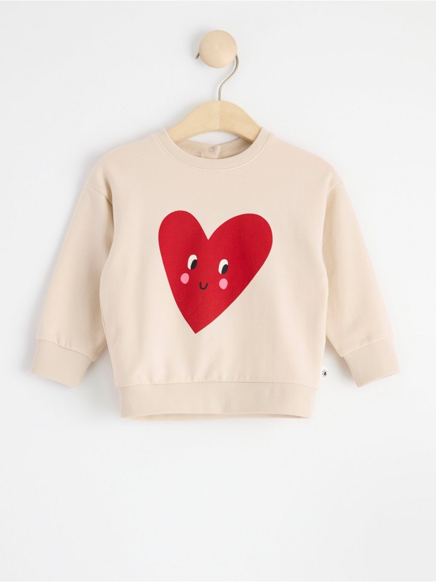Sweatshirt with heart and brushed inside - 8494389-1230