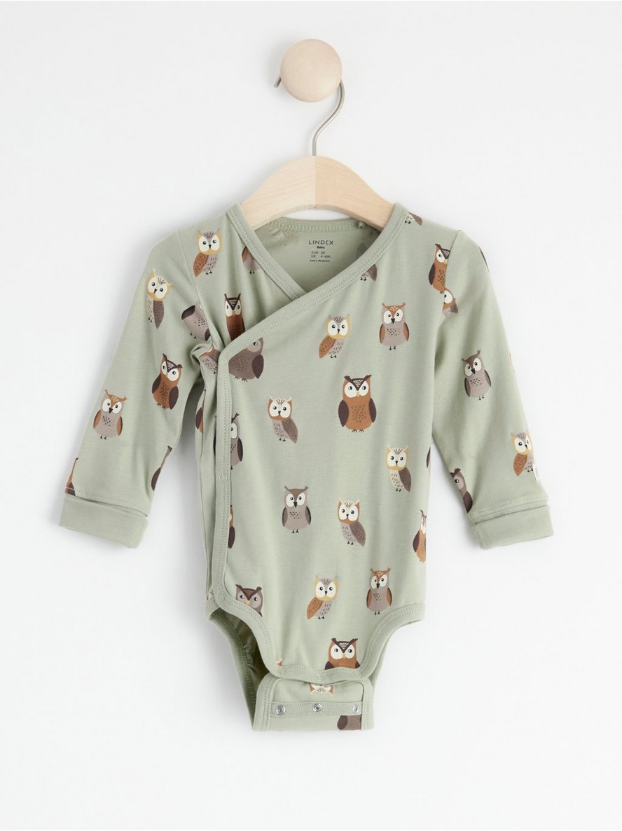 Bodi – Wrap bodysuit with owls