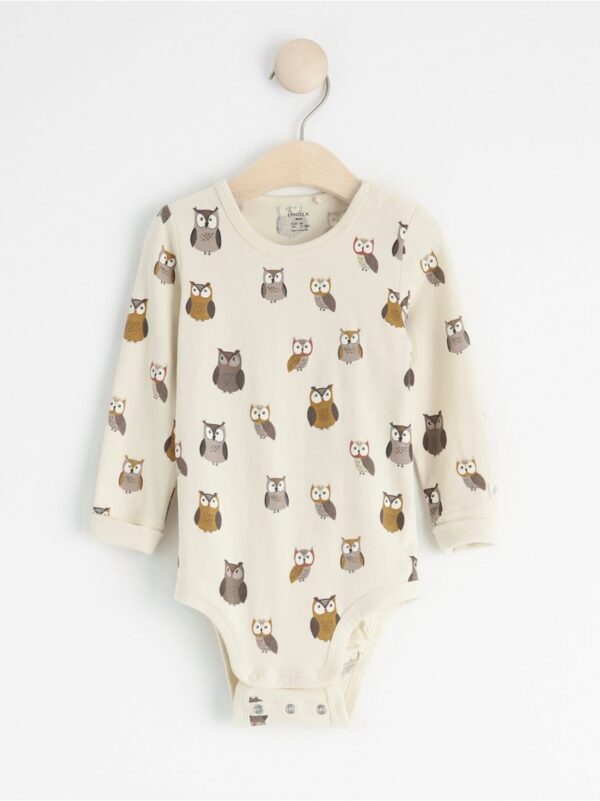 Long sleeve bodysuit with owls - 8494813-1230