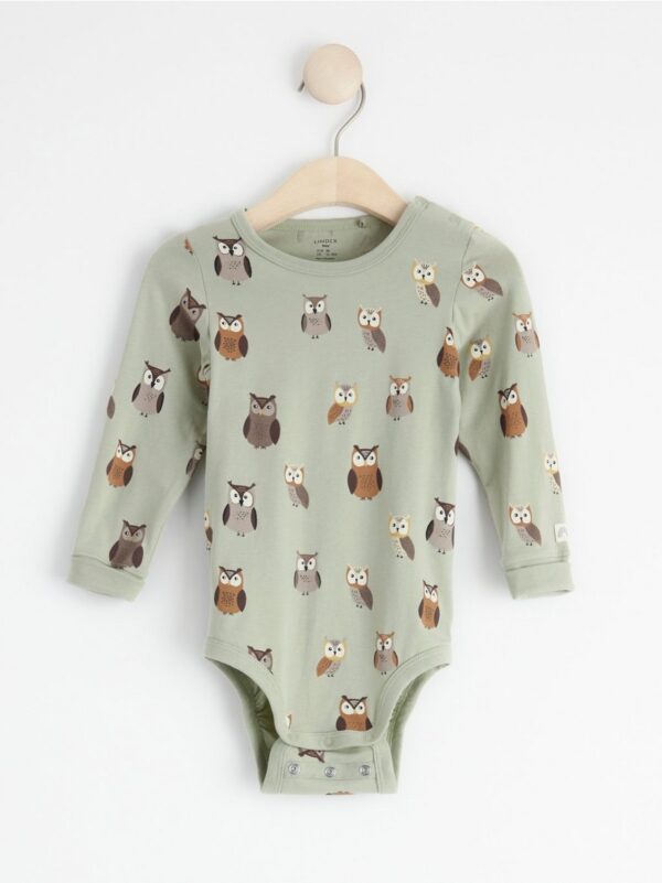 Long sleeve bodysuit with owls - 8494813-3905