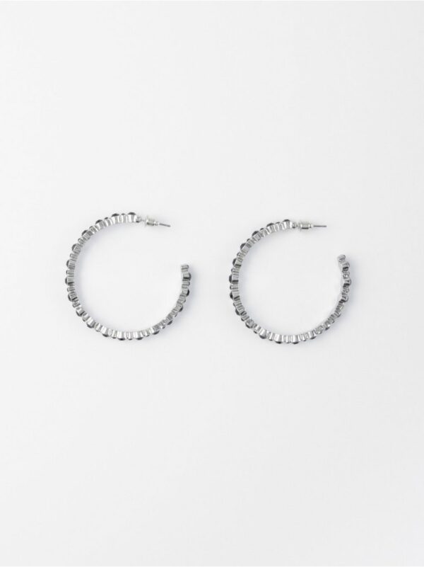 Hoop earrings with rhinestones - 8503453-80
