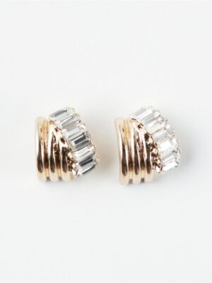 Small hoop earrings with rhinestones - 8503454-20