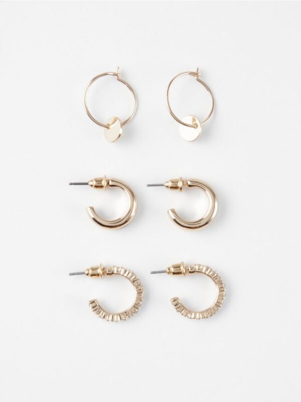 3-pack small hoop earrings - 8503457-20