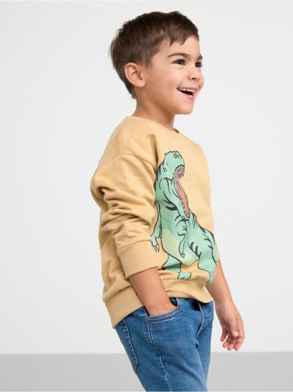 Sweatshirt with brushed inside and dinosaur - 8509940-1650