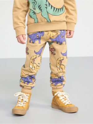 Trousers with brushed inside and dinosaurs - 8509942-1650