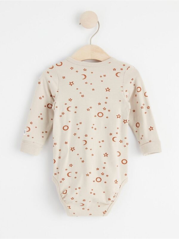 Long sleeve wrap bodysuit with stars - 8522173-7458