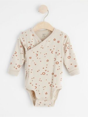 Long sleeve wrap bodysuit with stars - 8522173-7458