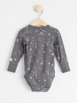 Long sleeve wrap bodysuit with stars - 8522173-7486