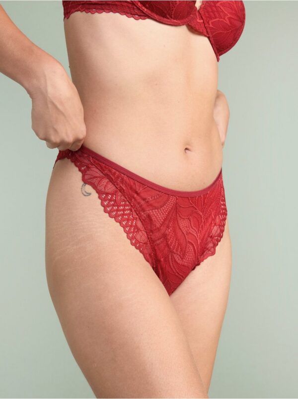 Thong regular waist with lace - 8381856-8600