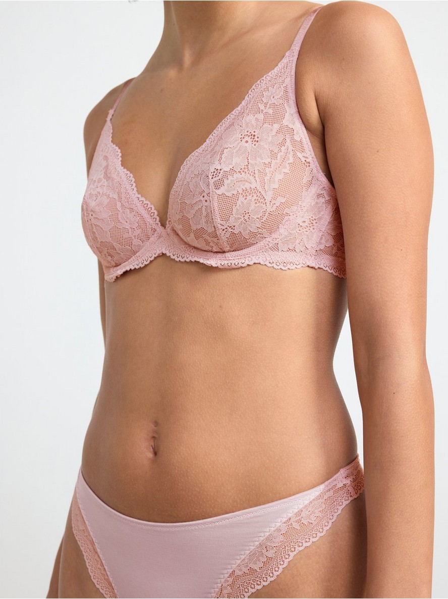 Unpadded bra with lace - 8392770-7651