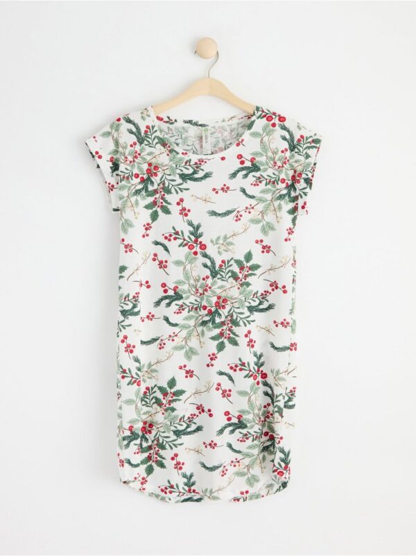 Night dress with mistletoe print - 8398790-300