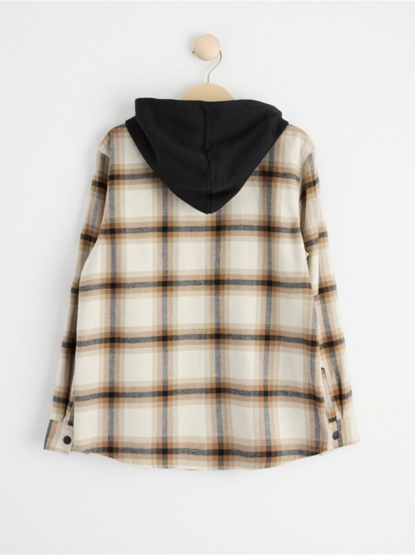 Checked overshirt with hood - 8417705-9428