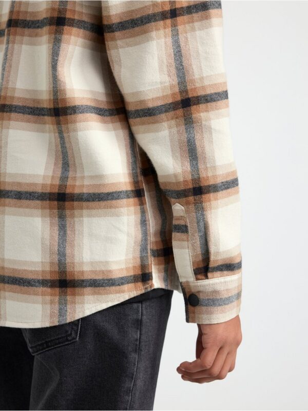 Checked overshirt with hood - 8417705-9428