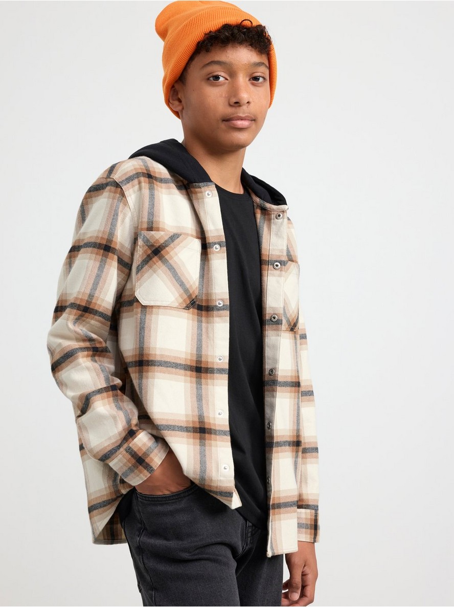 Jakna – Checked overshirt with hood