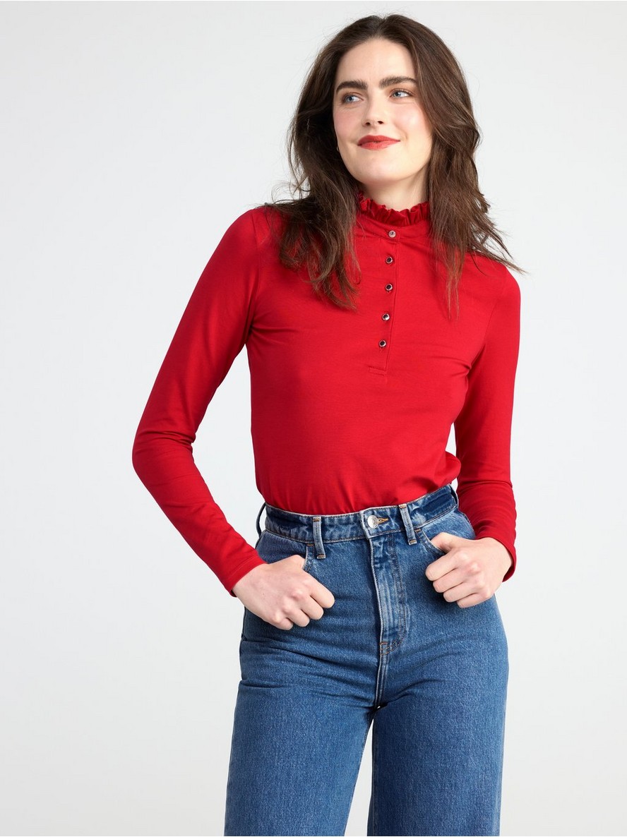 Majica – Long sleeve top with frill collar