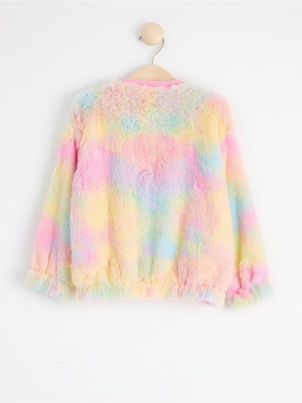 Fake fur jacket in rainbow colours - 8475623-9619