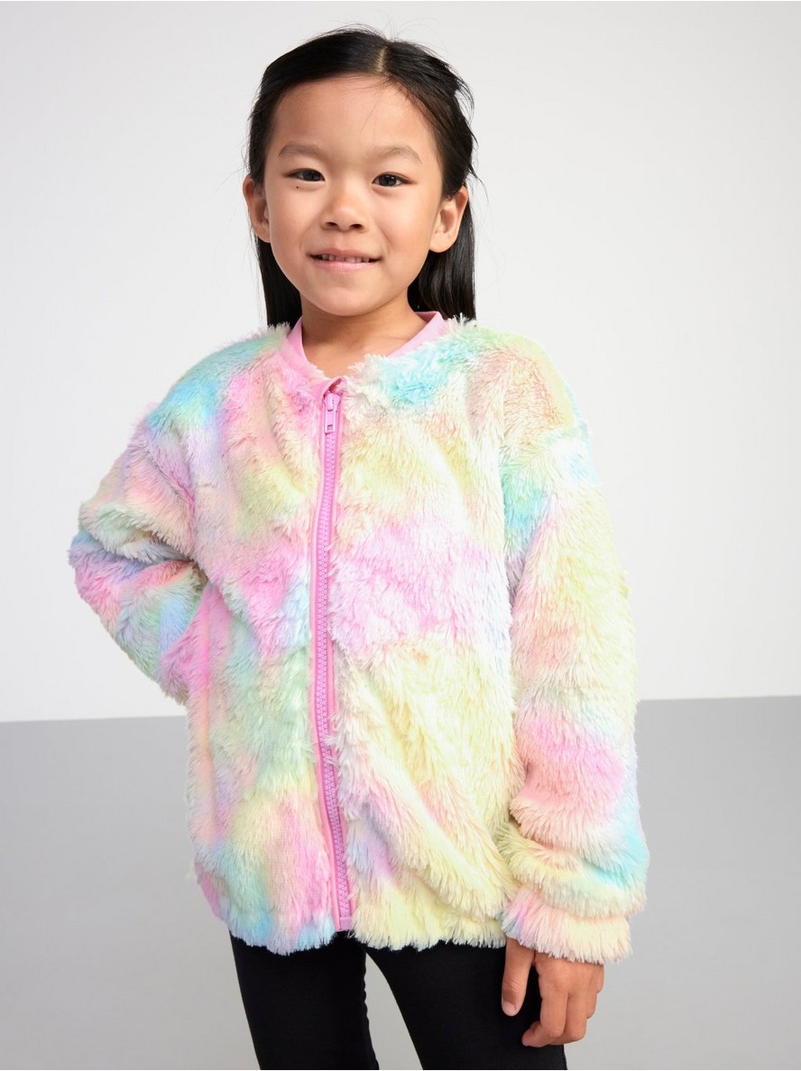 Jakna – Fake fur jacket in rainbow colours