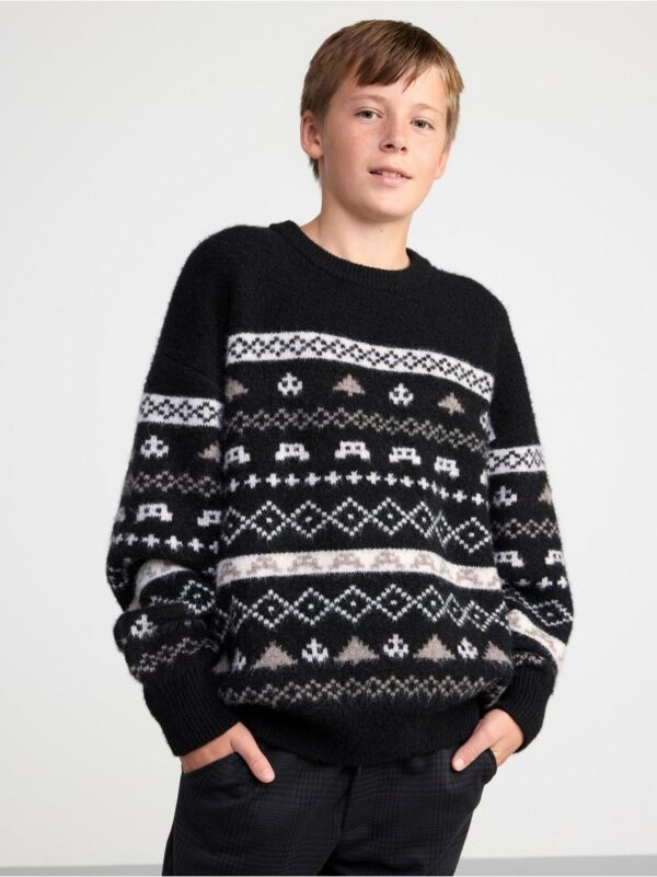 Patterned knitted jumper - 8483787-80