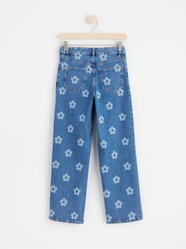 VANJA Wide high waist jeans with flowers - 8496125-790
