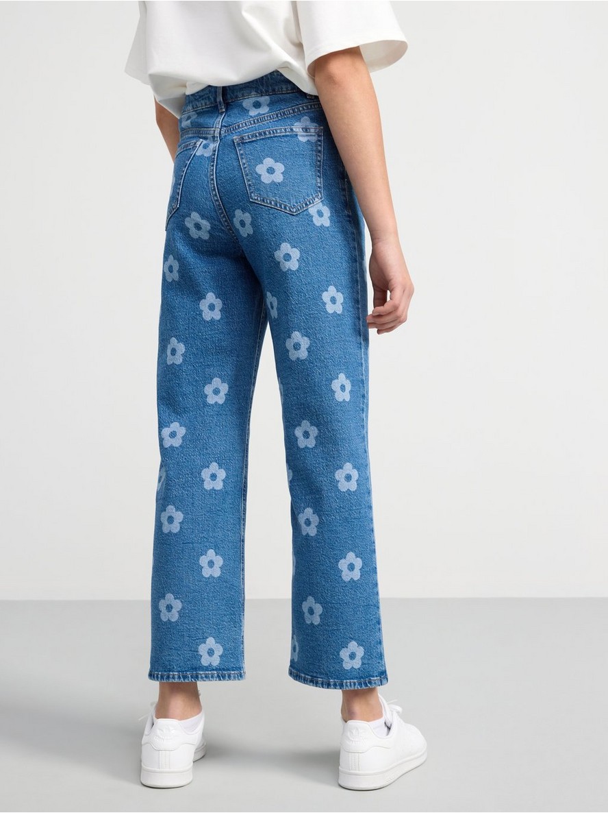 VANJA Wide high waist jeans with flowers - 8496125-790