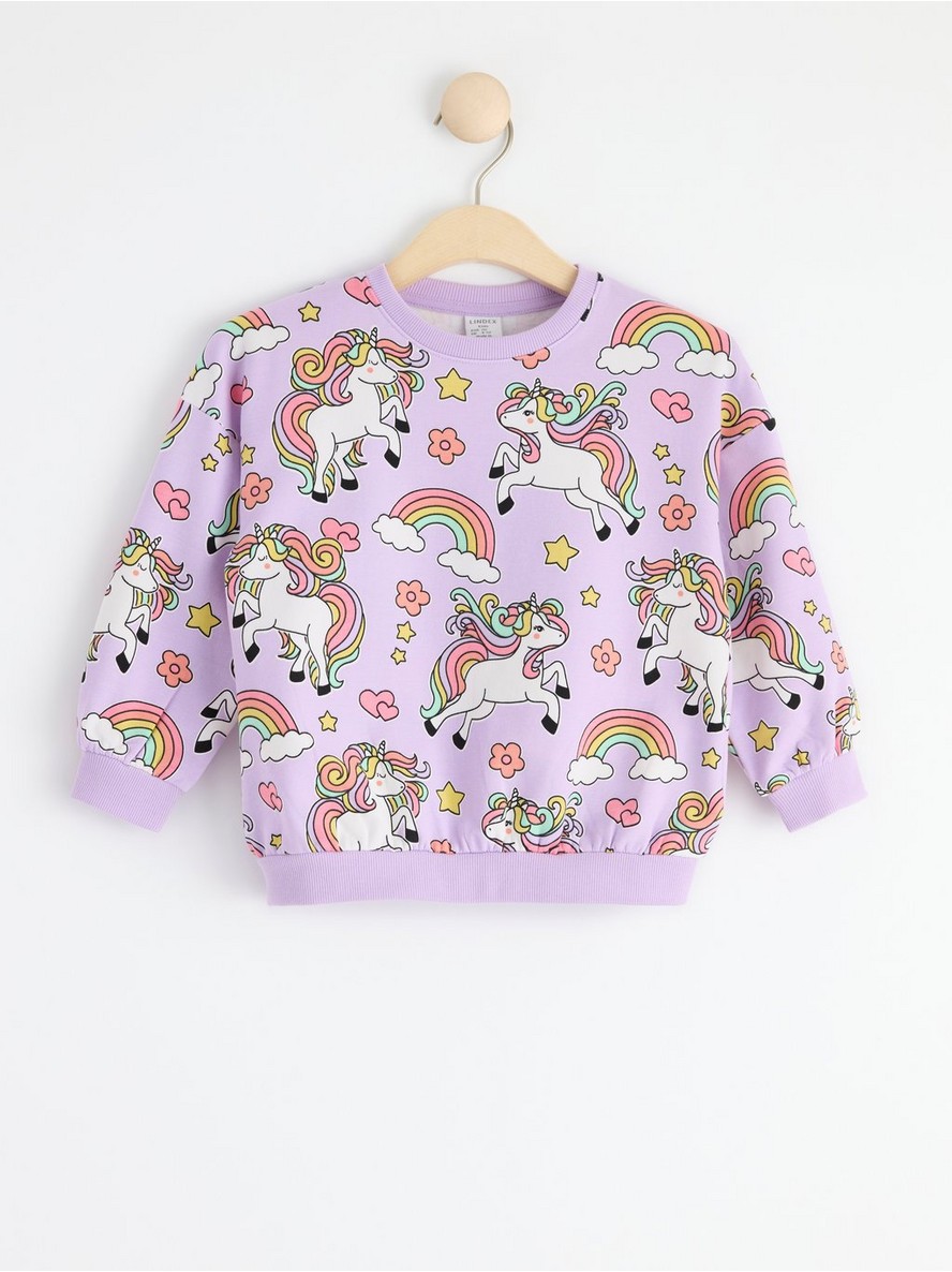 Dukserica – Sweatshirt with brushed inside and unicorns