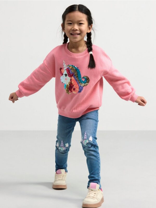 Sweatshirt with reversible sequins and brushed inside - 8497698-1031
