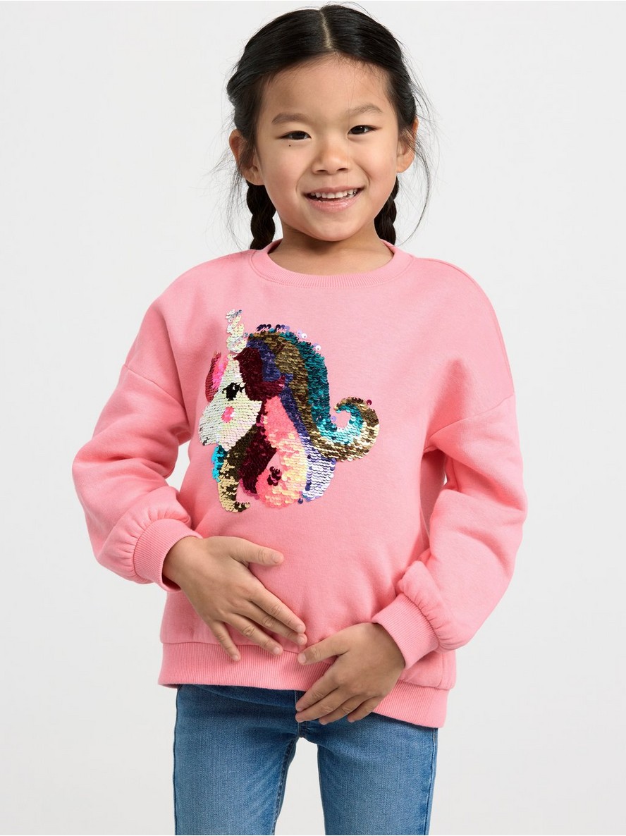 Sweatshirt with reversible sequins and brushed inside - 8497698-1031
