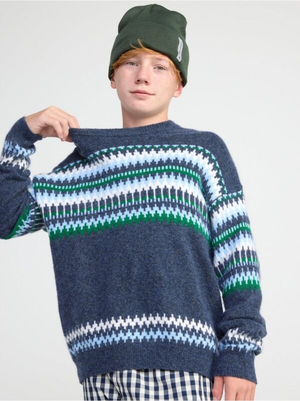 Patterned knitted jumper - 8503687-5399