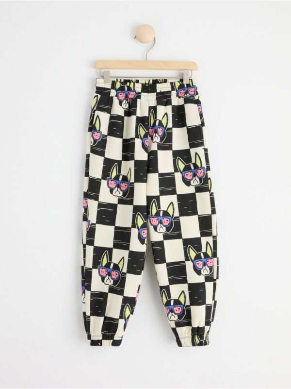 Trousers with dog print and brushed inside - 8509509-80