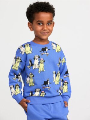 Sweatshirt with dogs and soft brushed inside - 8509510-9340