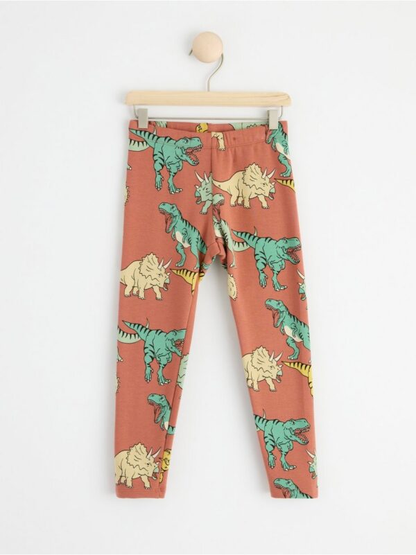Leggings with brushed inside and dinosaurs - 8509943-2486