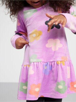 Long sleeve velour tunic with print - 8518745-3703