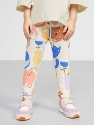 Leggings with cats brushed inside - 8518747-1230