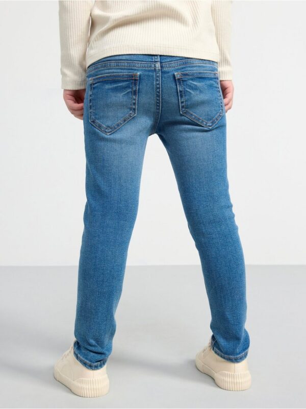 SARA Slim regular waist jeans with embroidery to knees - 8518751-790