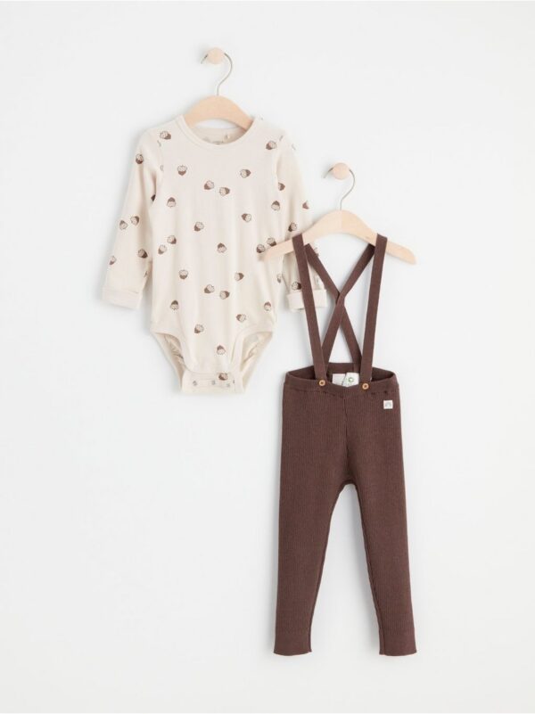 Set with bodysuit and bib trousers - 8521989-1230