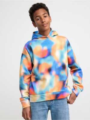 Hoodie with allover print and brushed inside - 8521998-8483