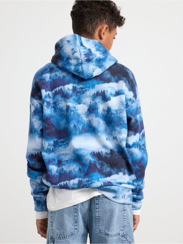 Hoodie with allover print and brushed inside - 8521998-8667