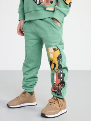 Sweatpants with trucks and brushed inside - 8527010-7520